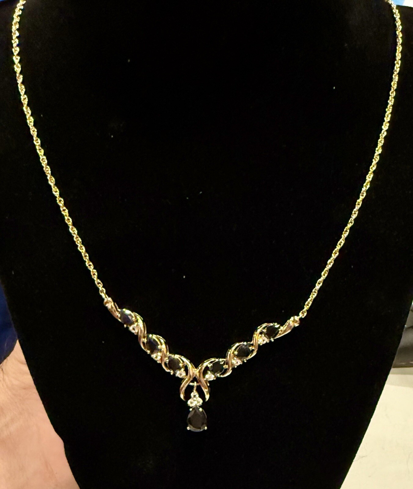 Women’s 7.69 CTW Sapphire & Diamond Fine Necklace MRSP$1,600