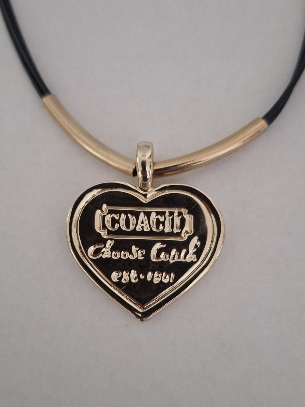 Coach Gold Heart Pendant Necklace Classic Elegance Charm -Choose Coach- Asis Pic