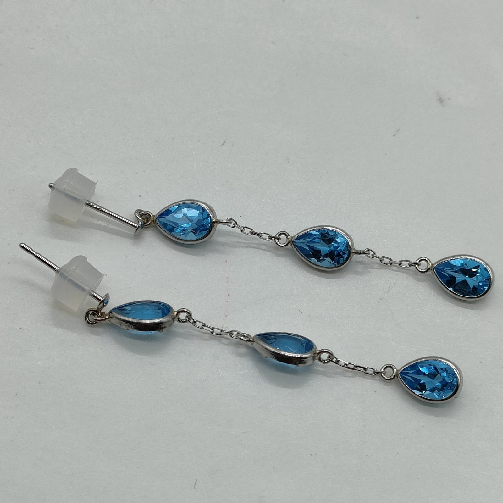 Jewelry Pierced Earring Topaz 2.73ct Platinum 4111060