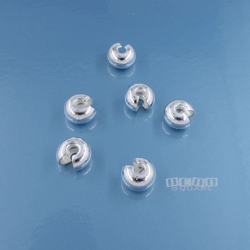 Sterling Silver Open Knot Crimp Cover Round / Rondelle Spacer Beads [2.5 – 6mm]