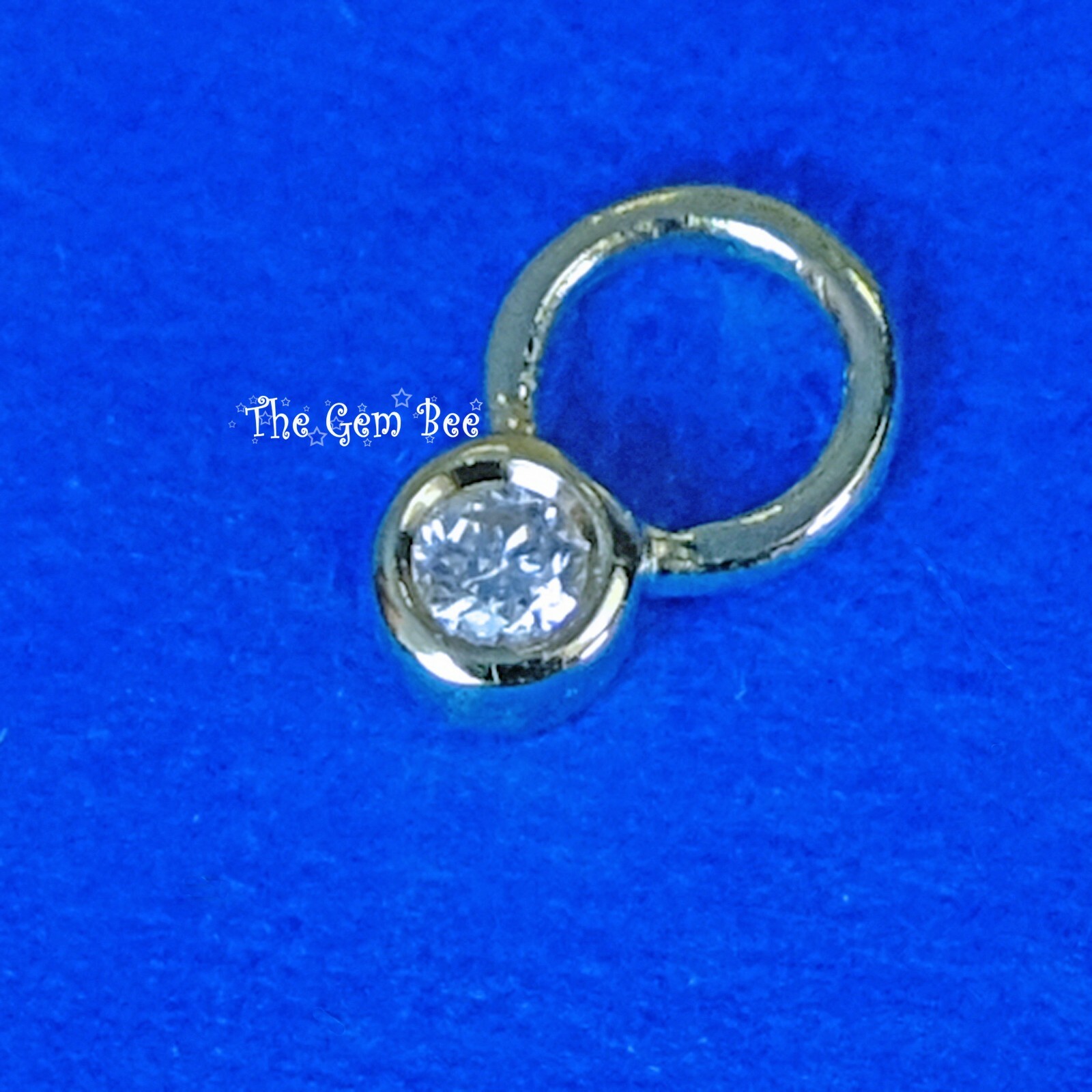 0.02 Carat 14k Solid Yellow Gold Full Brilliant Cut Diamond Bezel Charm Pendant