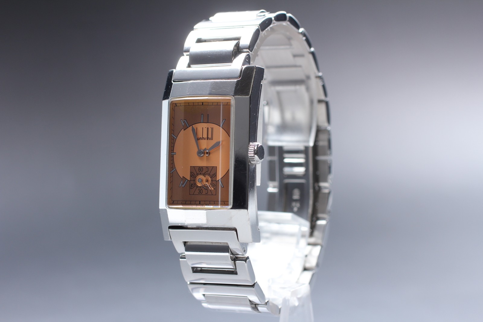 [Near MINT / Box] Dunhill 116 Facet Quartz Small Second Orange Dial Men’s Watch