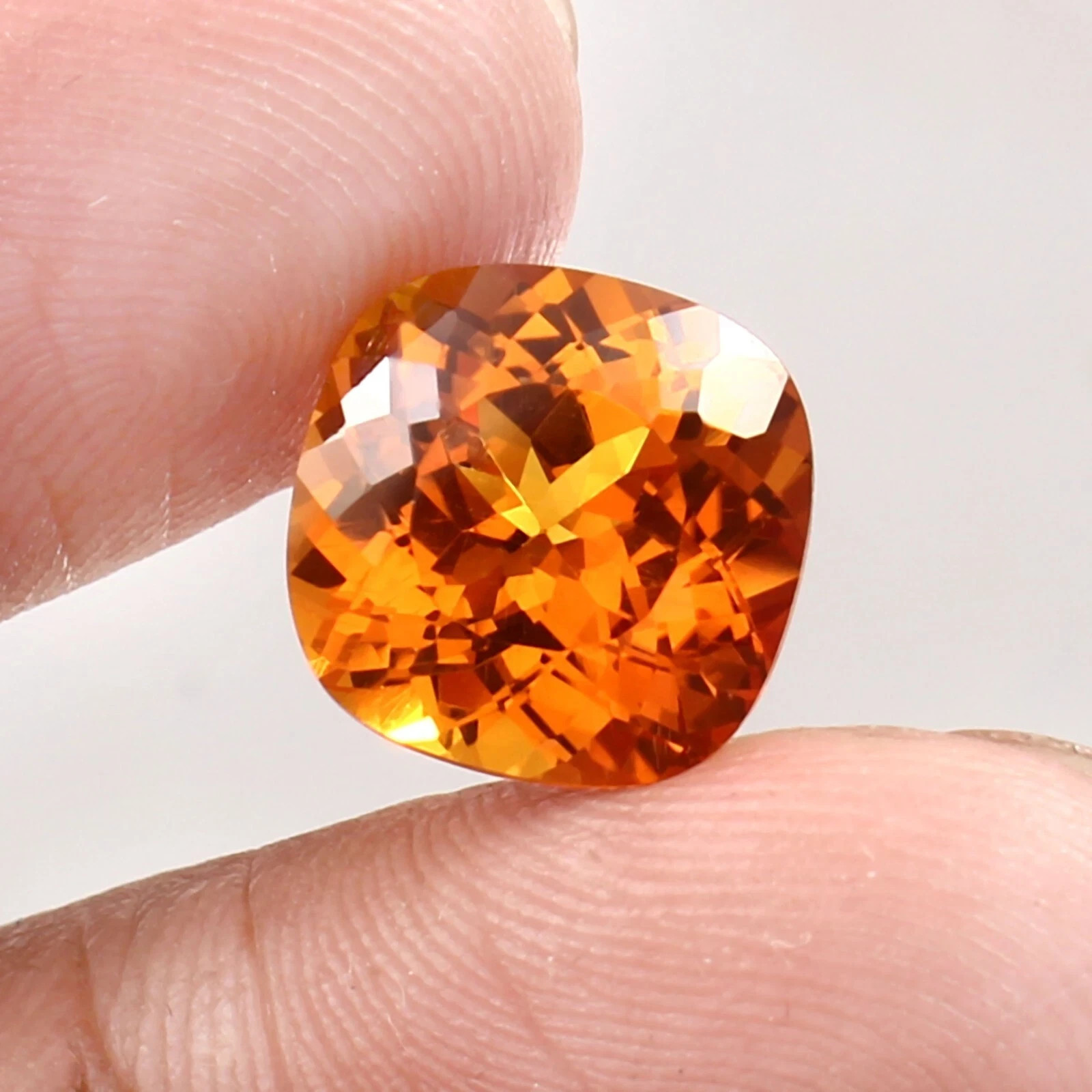 21 Ct Natural Cushion Cut Orange Sapphire Certified Flawless Loose Gemstone