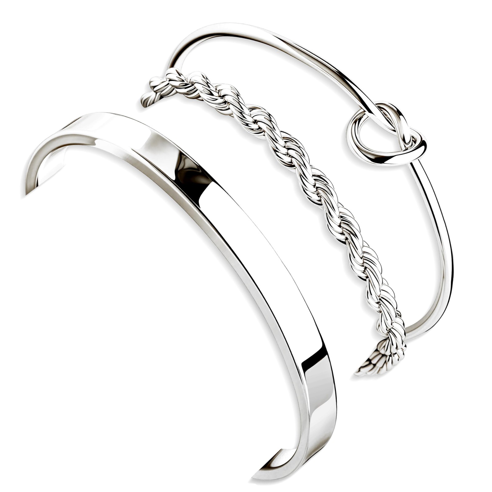 925 Sterling Silver Bracelets for Women Stack, Trendy Tennis Bangle Cuff Jewe…