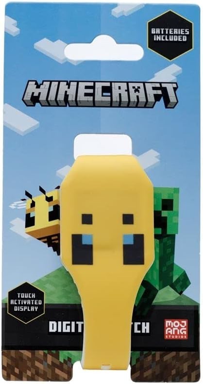 Minecraft Faces Silicone Digital Watch SET OF 2 pink & YELLOW FREE UK DELIVERY