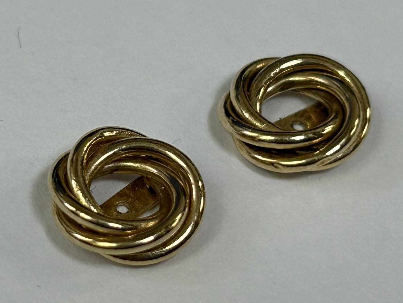 (MA6) 14K Solid Yellow Gold Love Knot Twisted Earring Jackets – 1 Gram