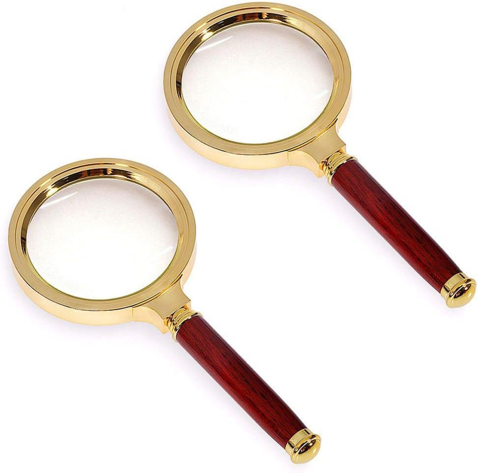 Magnifying Glass 6X Magnification 2 Pack Magnifier Handheld Magnifier for Scienc