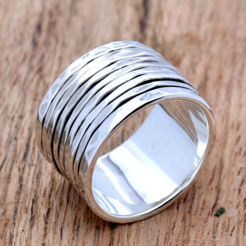 Solid 925 Sterling Spinner Ring Band Handmade Ring Designer Ring All Size