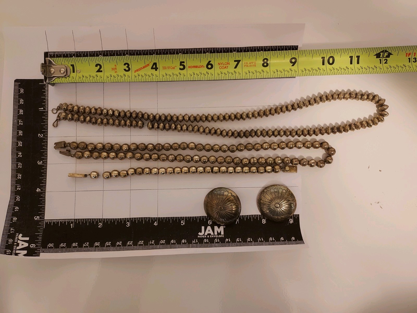 4 Pieces I THINK Mexican Silver 2 Necklaces 1 Bracelet 1 pr Excellent Condition