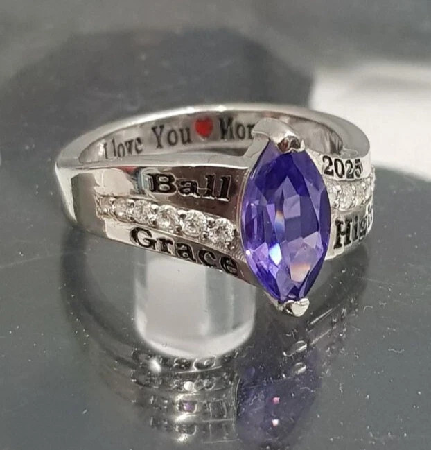 Graduation Class Ring Custom Made High School College Gift 925 Sterling Silver
