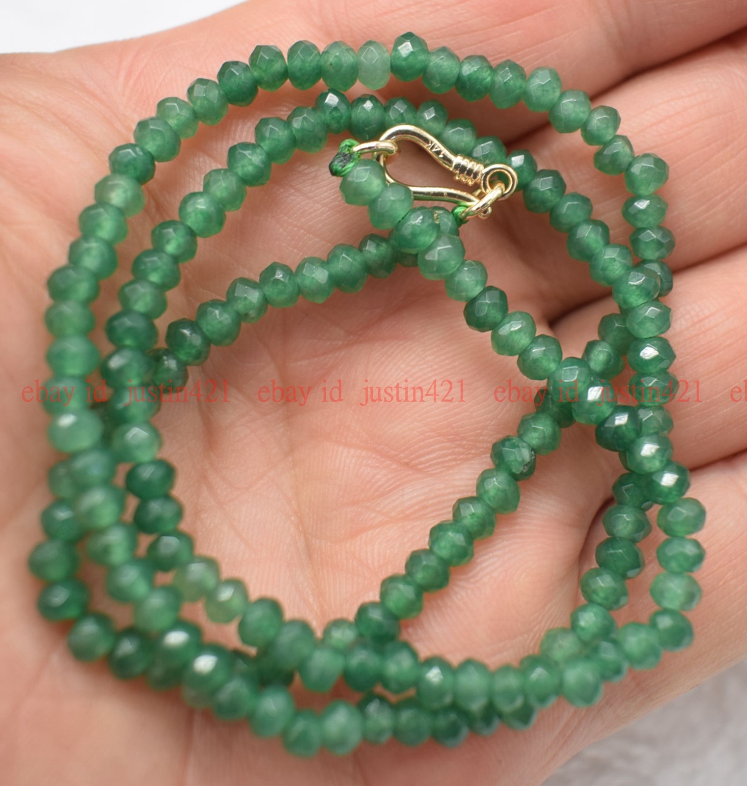 Fashion 2x4mm Multicolor Gemstone Rondelle Gemstone Necklace 16-26″ 14K Clasp