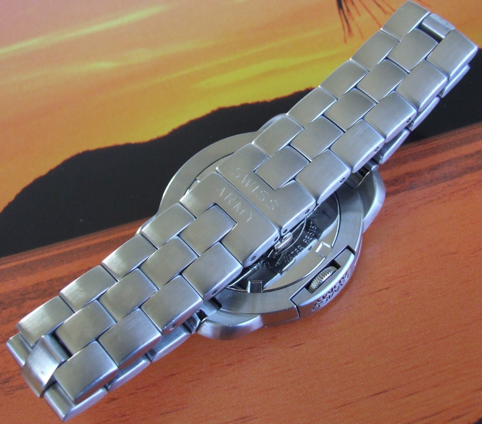 SWISS ARMY~Men RARE SC 1000 SOLAR COMPASS Quartz Date Watch~OEM SS Bracelet~NICE