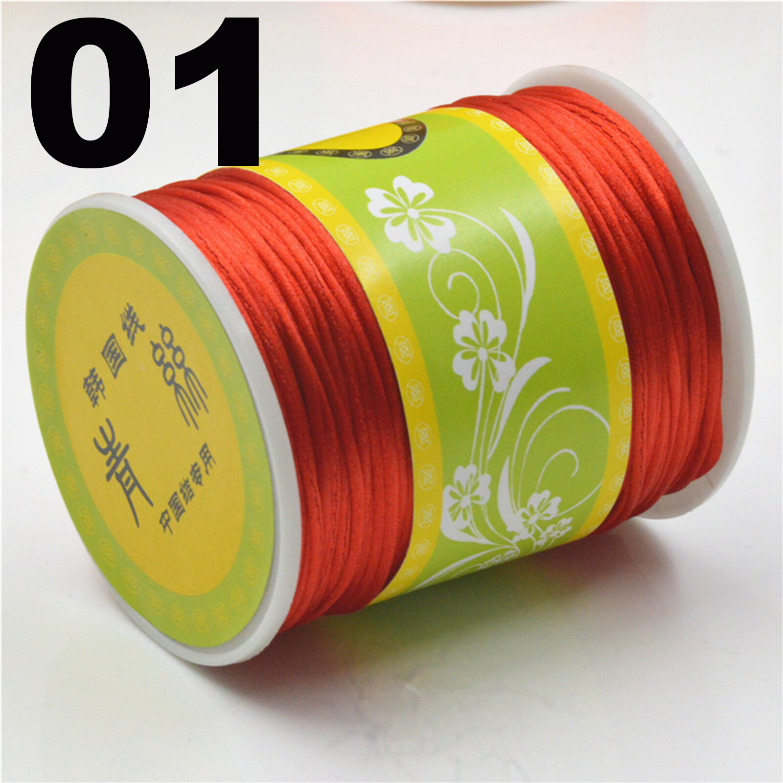 80 Mete 1.5mm Braided Macrame Satin Silk Cord Chinese Knot Nylon Rattail Thread