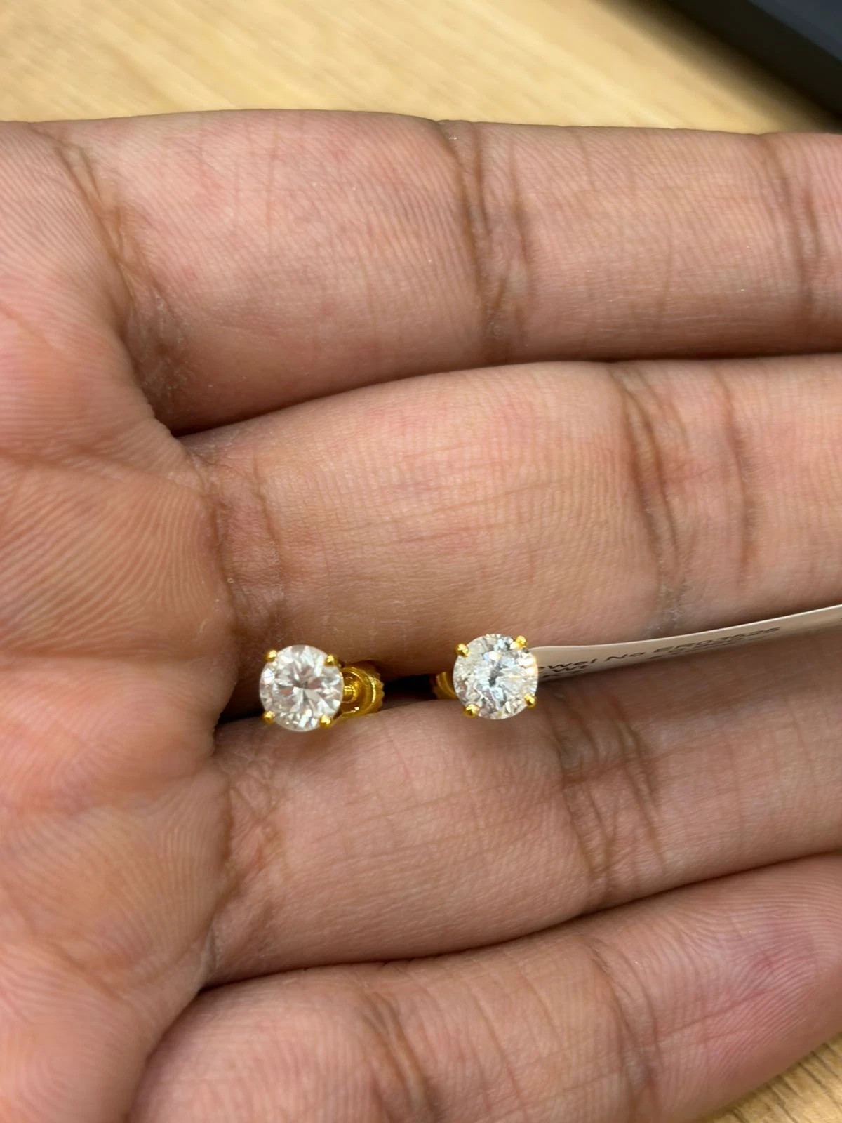 1.06Ct Round Cut Natural Diamond Daily Wear Stud Screw Earrings 14K Yellow Gold