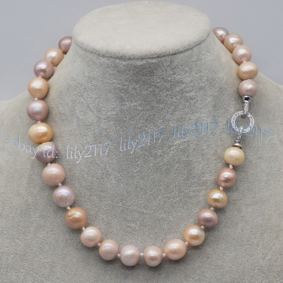 Natural Pearl 12-14mm Rare Multicolor Baroque Keshi Edison Pearl Necklace 14-48′