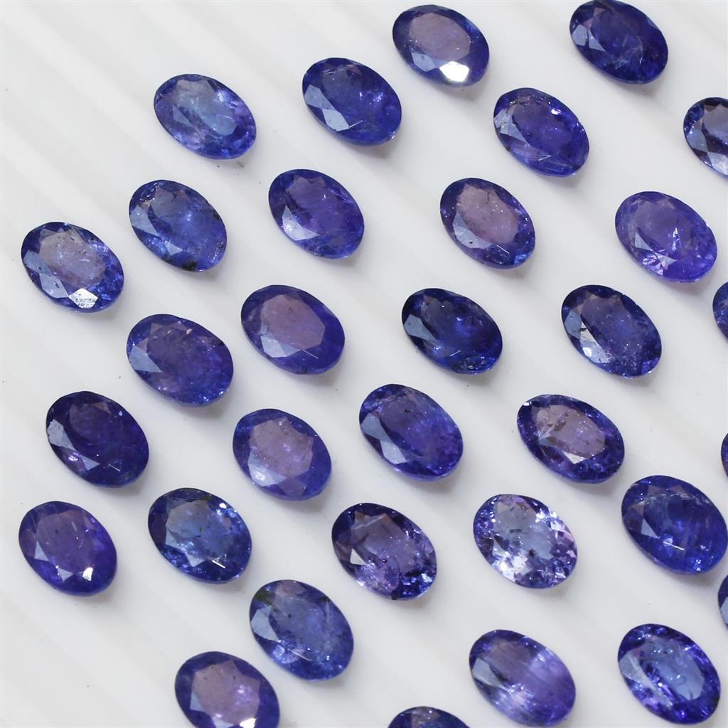Wholesale Lot 5x3mm to 6x4mm Oval Facet Natural Tanzanite Loose Calibrated Gems