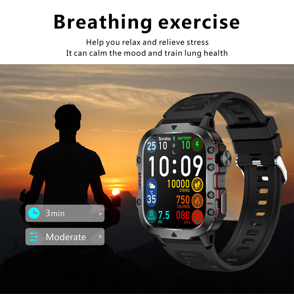 Military Smart Watch Rugged Tactical Fitness Tracker for Men Answer/Make Calls✅
