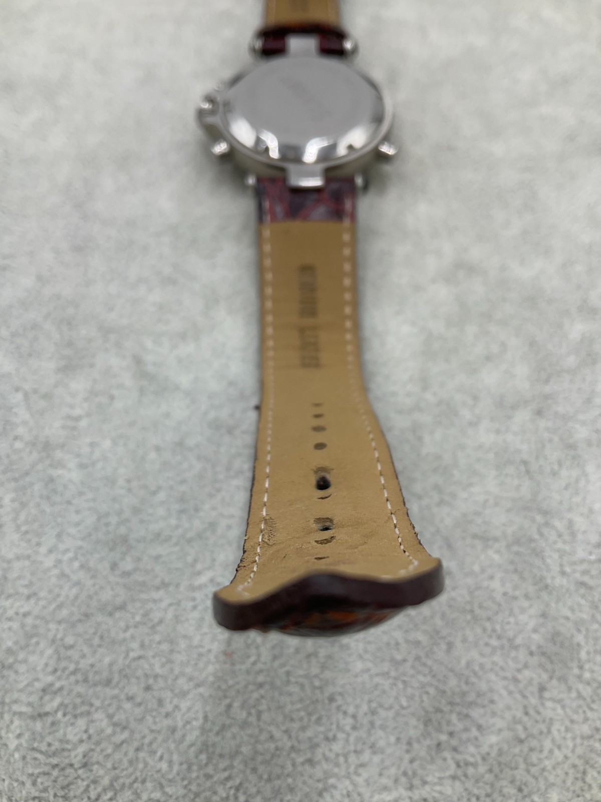 Stauer Graves 33 Five Face Automatic Men’s Watch Red Leather Strap working N6