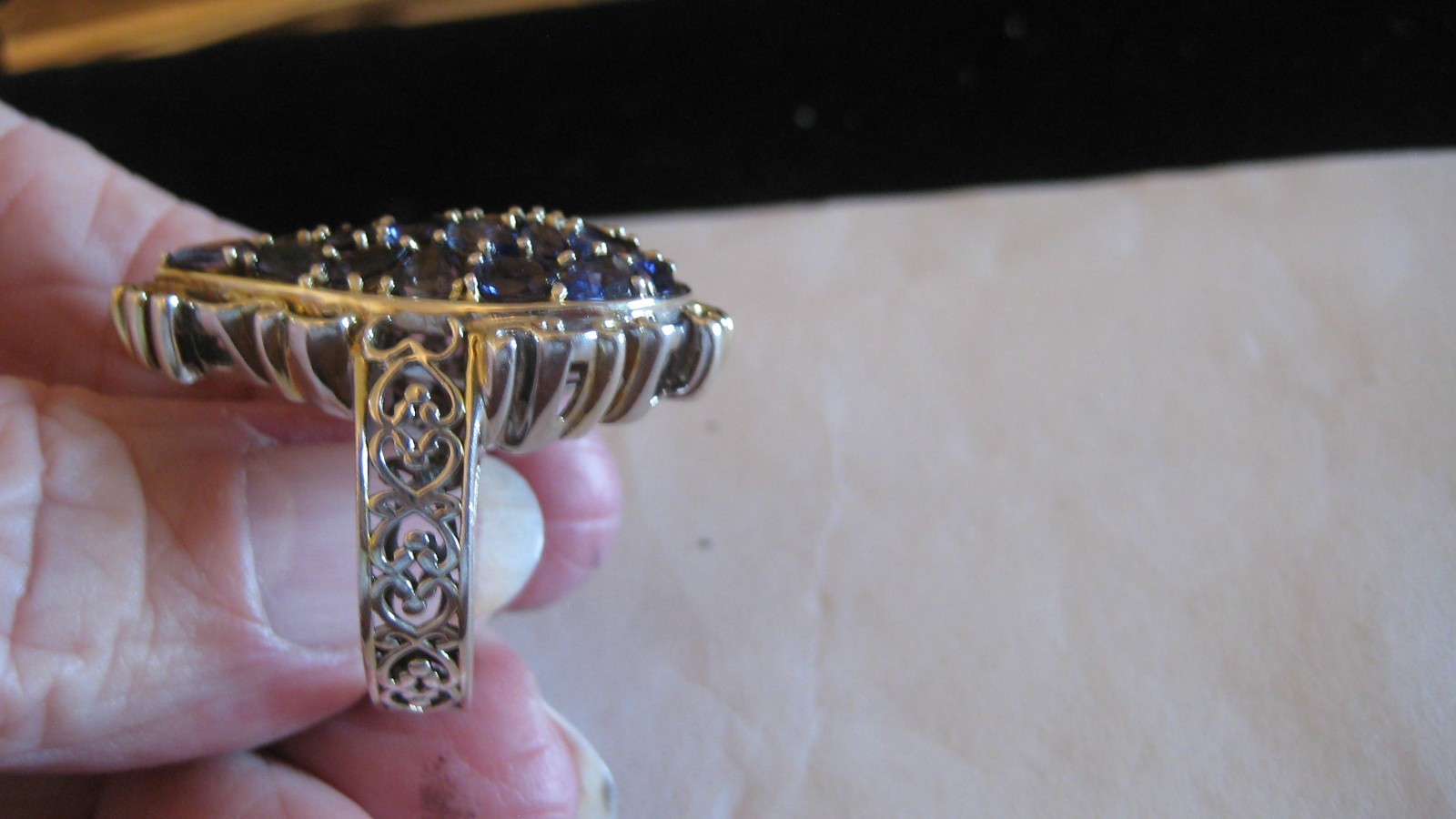 BEAUTIFUL GEMS EN VOGUE/MICHAEL VALITUTTI STERLING SILVER IOLITE RING, SZ 7