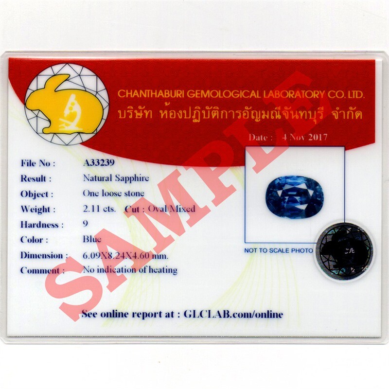GLC Chanthaburi Gemological Laboratory Brief Report With Photo x1 (Service)