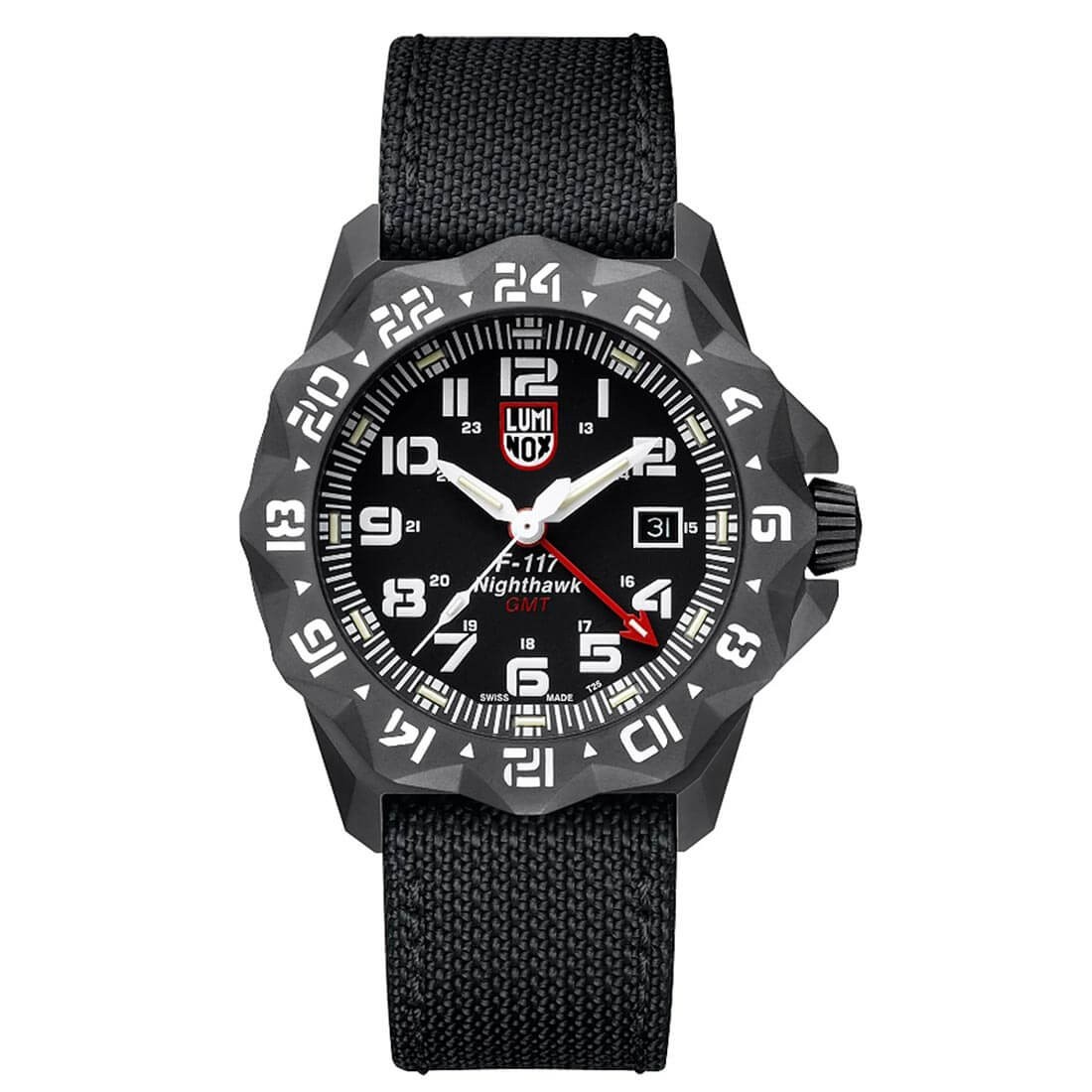 Luminox F-117 Nighthawk Men’s Watch Gunmetal PVD Case Black Dial Strap 6421
