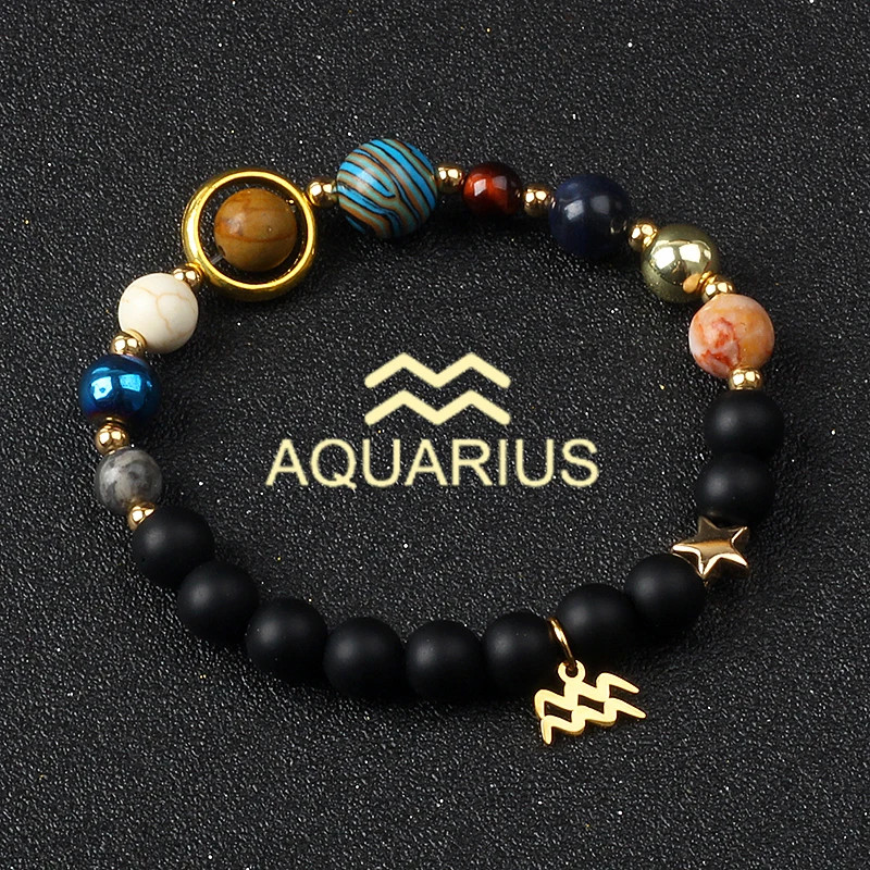 Women Stone Beaded Bracelet Round Layered Mixed Tone Adjustable Strand Jewelry