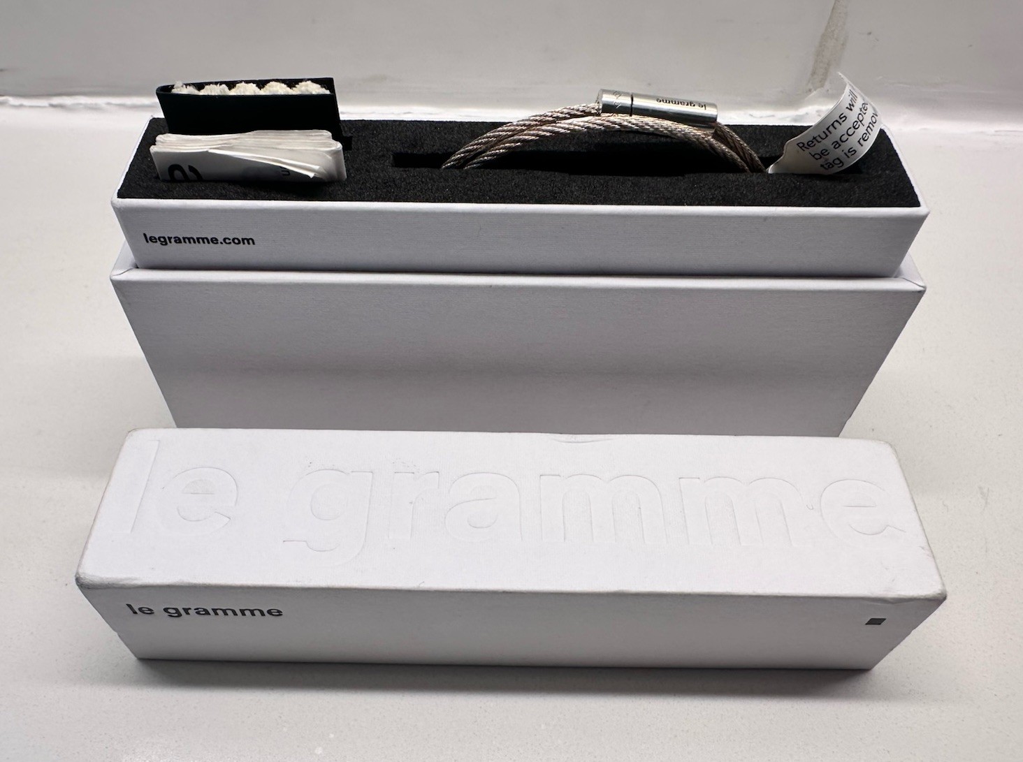NEW Le Gramme Sterling Silver Double Wrap Cable Bracelet 9g FREE Shipping