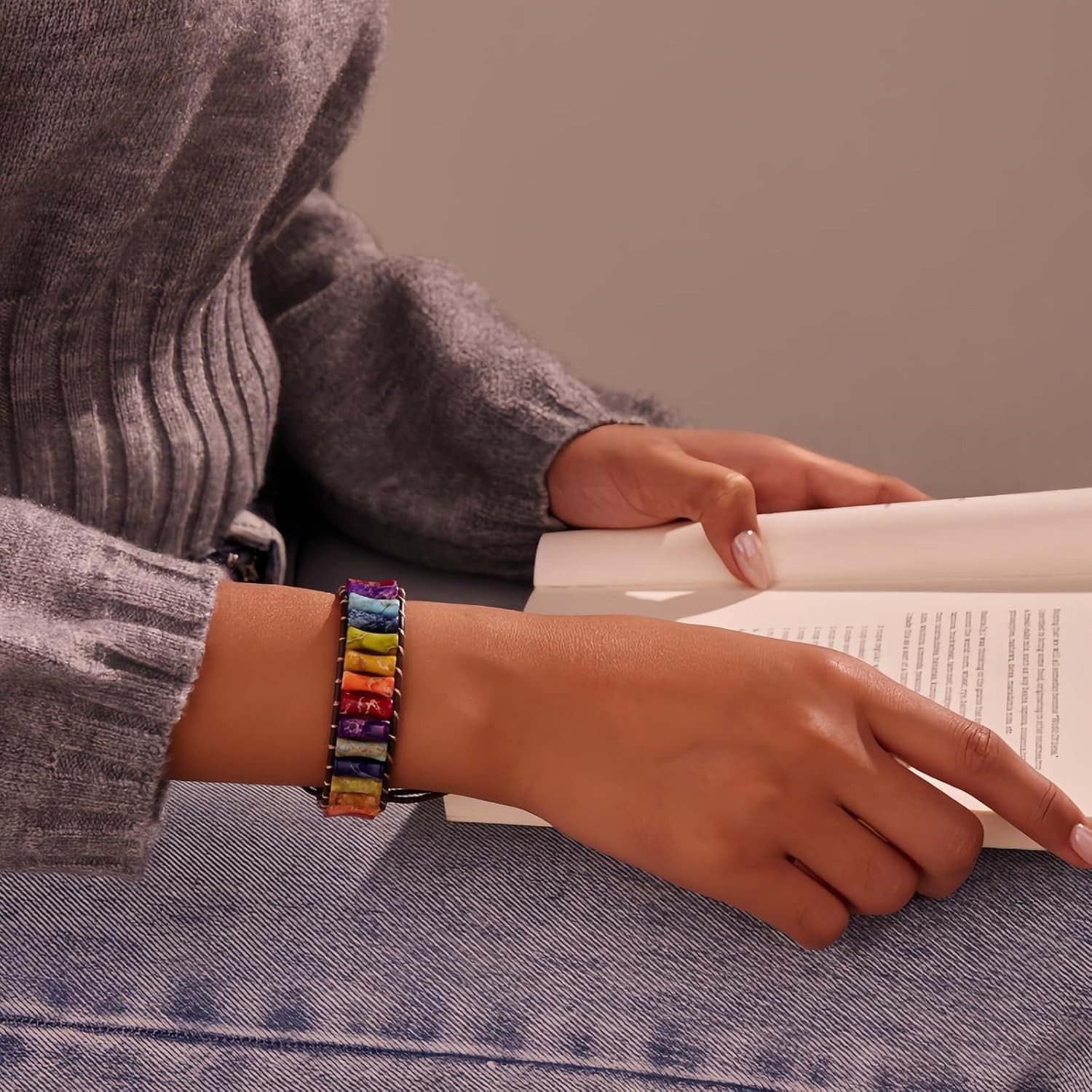 Inspirational 7 Chakra Bracelet – Handmade Natural Stone Jewelry for Self-Love