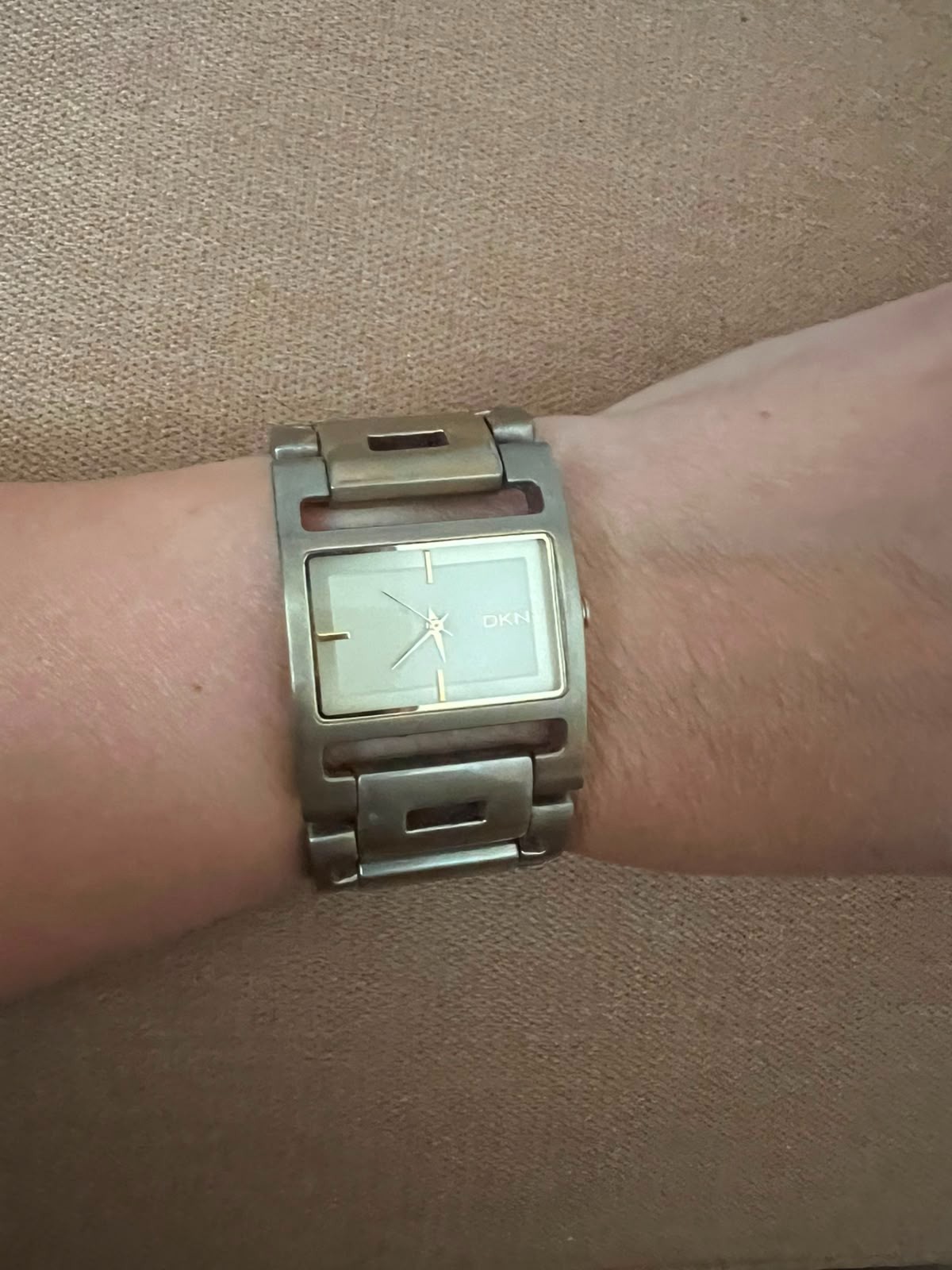 DKNY Women’s Y2K Bracelet Watch Rectangular Bronze Tone Quartz Working