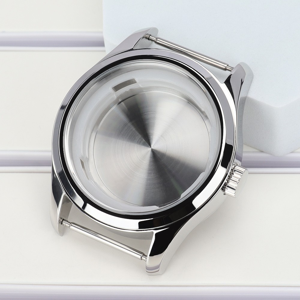 Waterproof Steel Classic Silver 42mm Pilot Watch Case For Seiko NH35 36 Movement