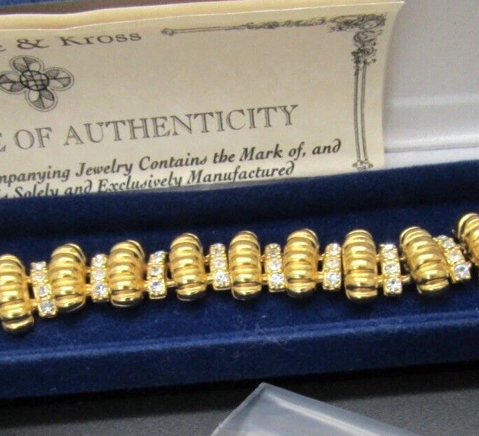 CAMROSE & KROSS JACQUELINE KENNEDY JBK 24K GP CRYSTAL BRACELET NIB