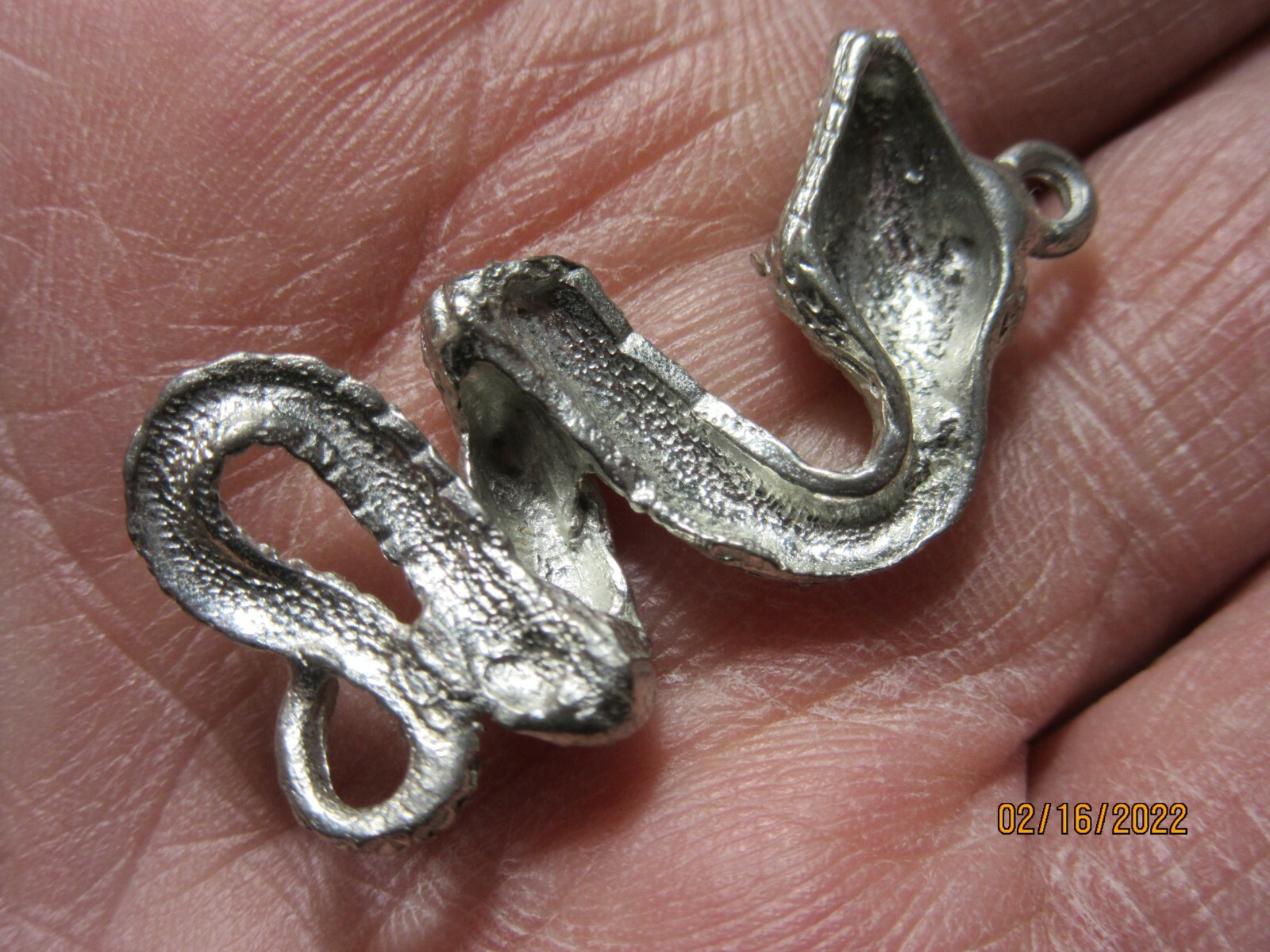 2 Pieces Pewter SNAKE Pendants 1 7/16 Inch Collectible Reiki PSP-1