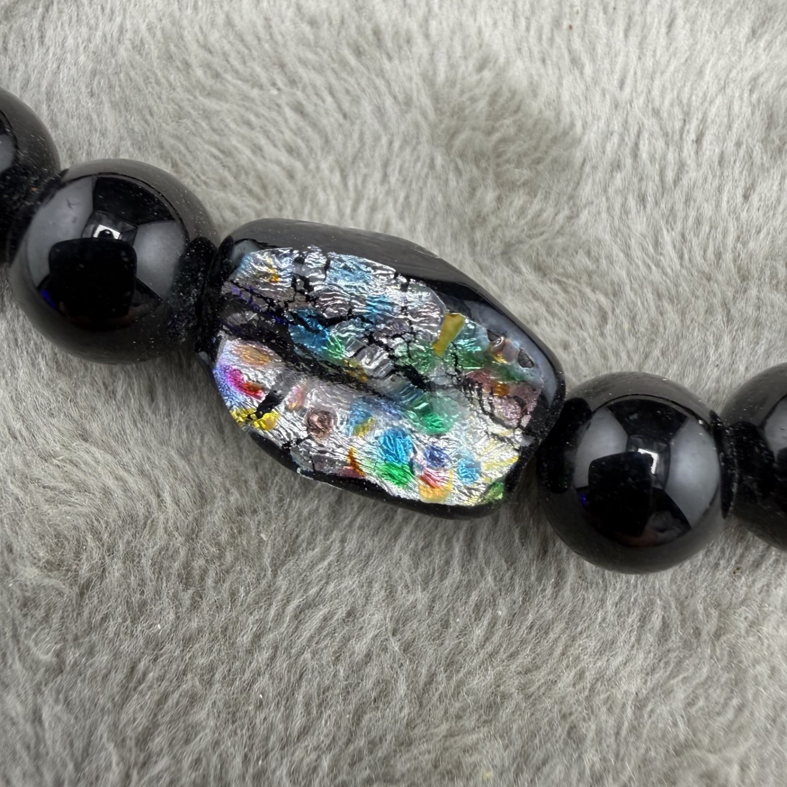 Vintage Western Germany Art Glass Beaded Necklace 28”