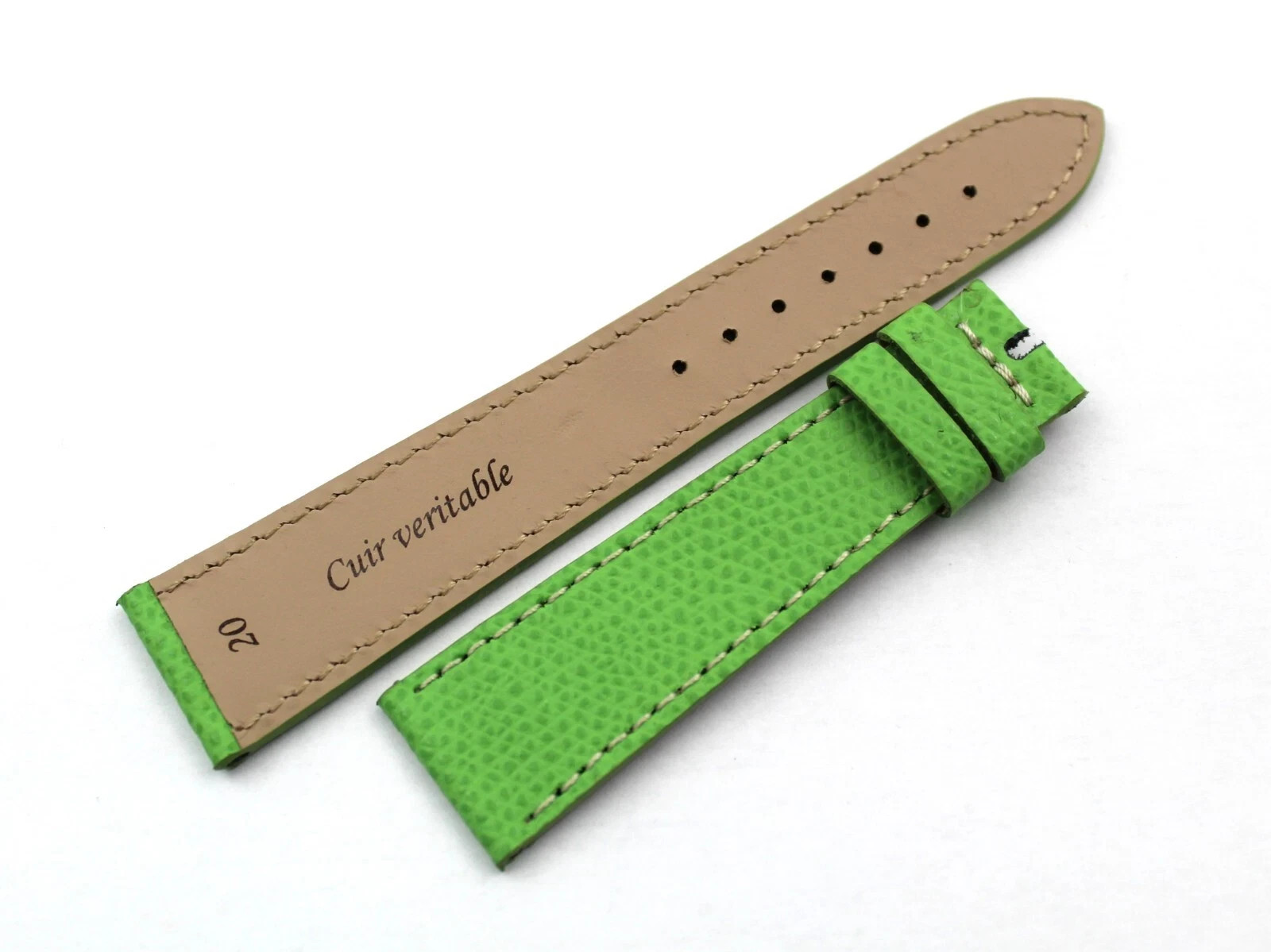 Neon Green Hammered Leather Watch Strap Various Sizes Handcrafted New