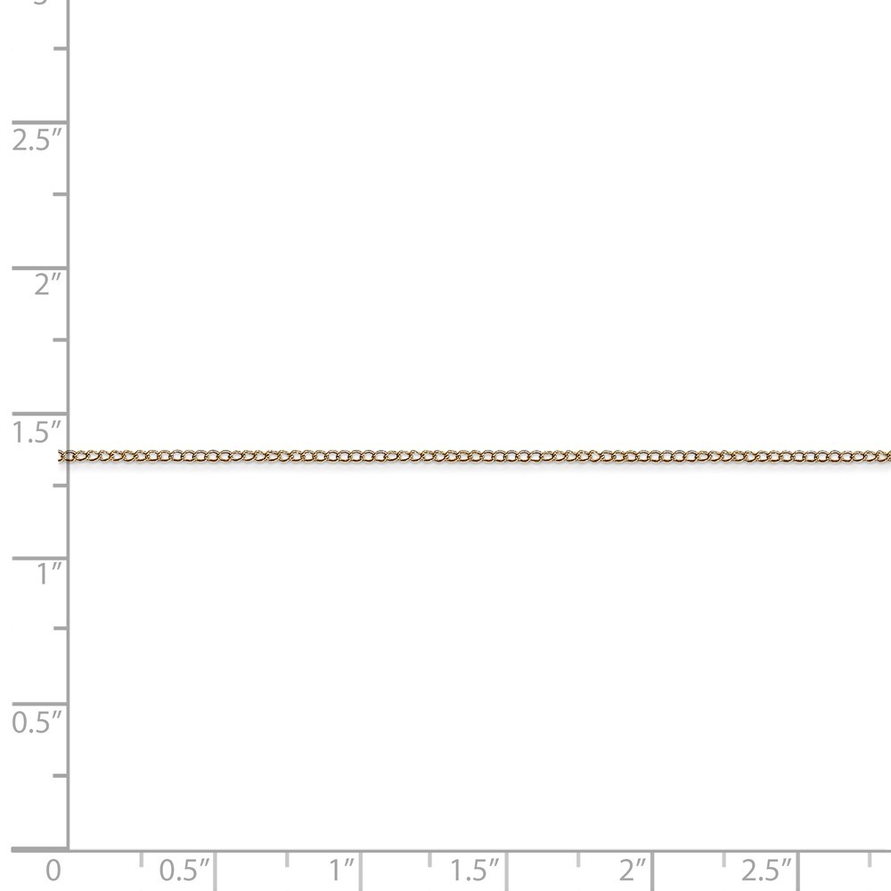 14k Yellow Gold 0.50mm Pendant Curb Chain w/ Spring Ring 16″ – 24″