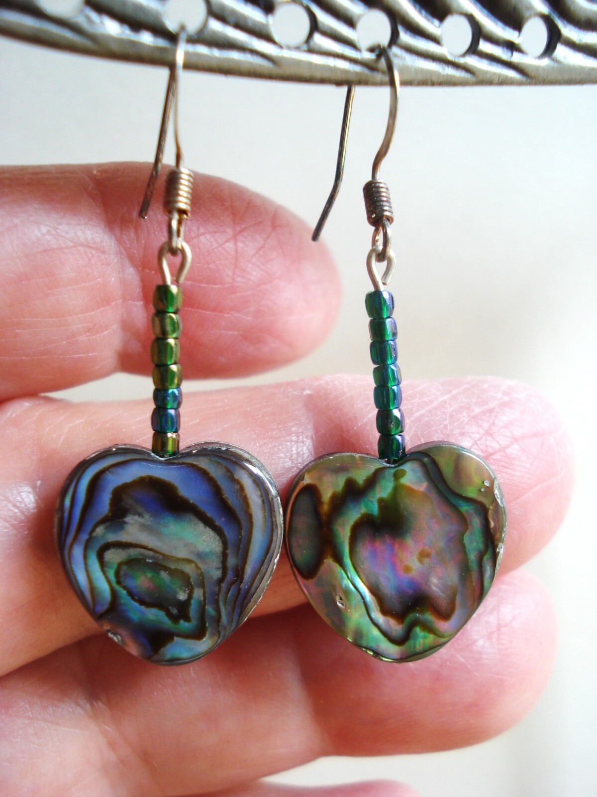 19 1/2″ Outershell Abalone Thick Triangular Pendant Lobster Clasp OOAK Necklace