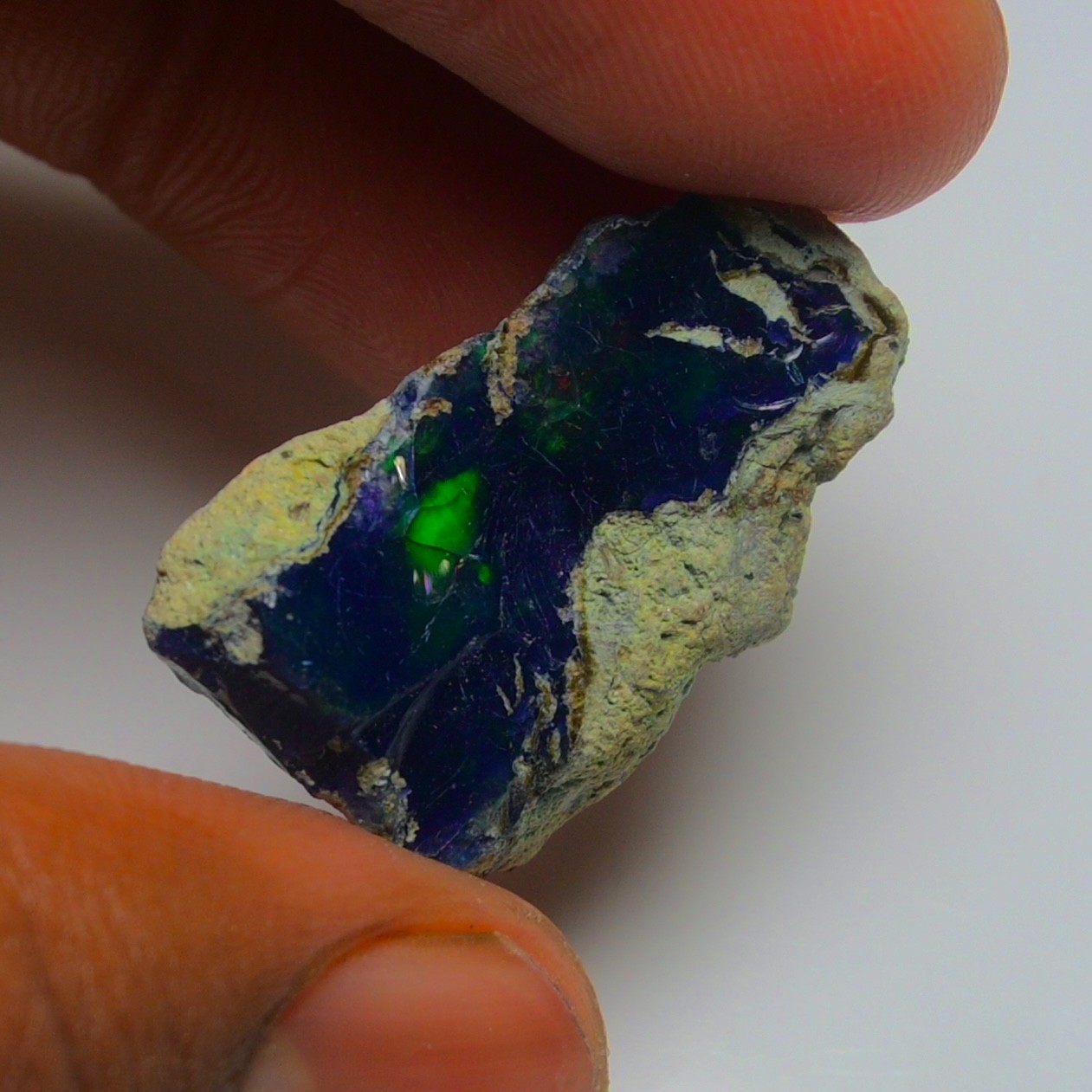 Blue Opal Rough 9.45 Carats, Smoked Ethiopian Welo Opal Rough, Fire Opal Rough