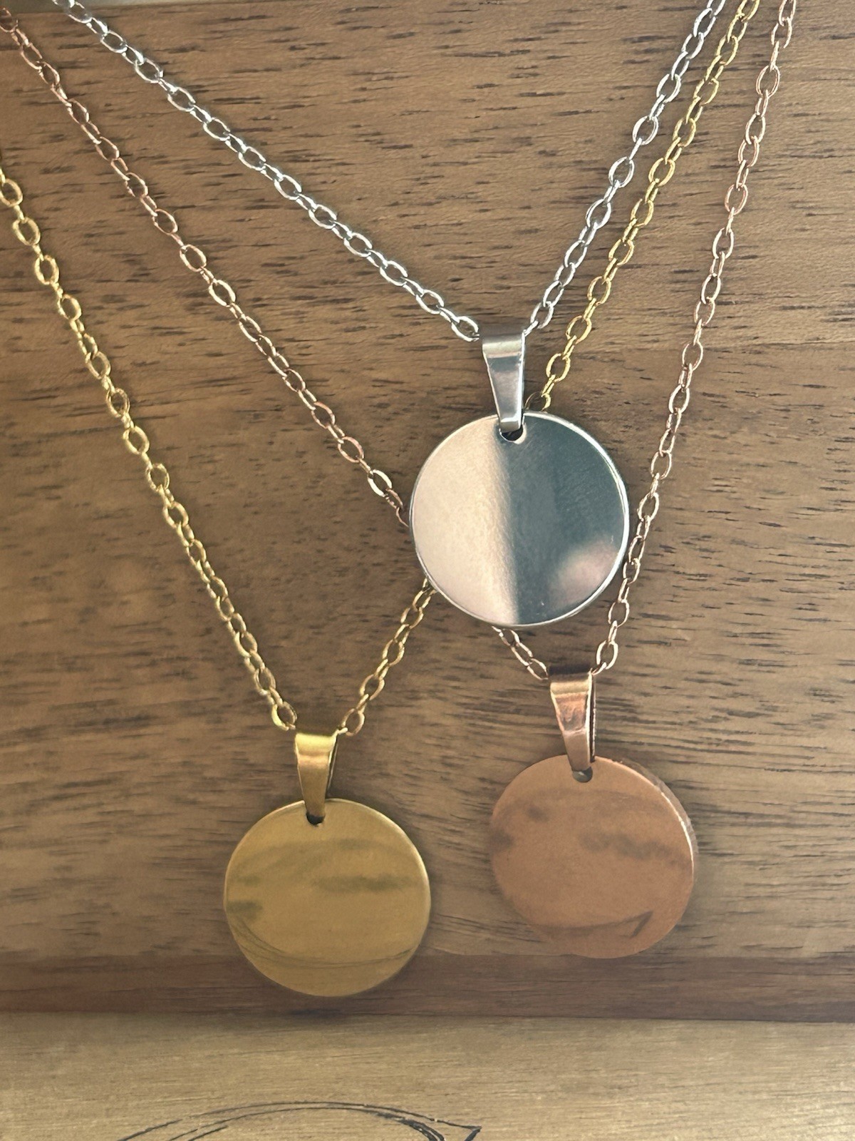 Custom Text Necklace- Personalized Engraved Pendant Stainless Steel gold silver