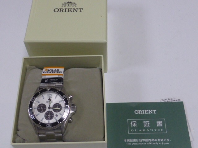 Orient Mako Solar Panda RN-TX0203S Chronograph Solar Men Wristwatch New in Box