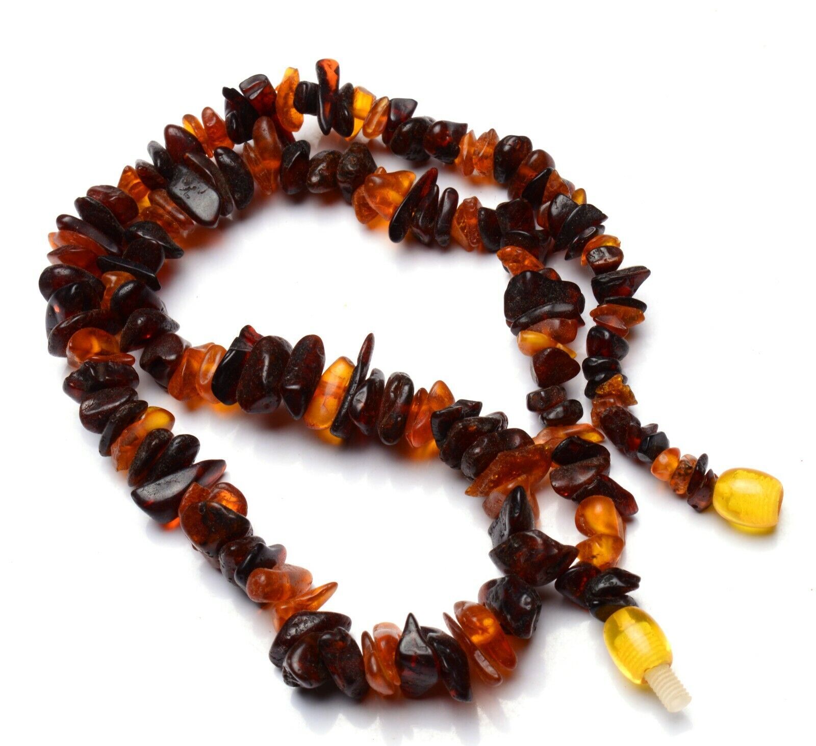 Natural Baltic Amber 6 to 13MM Size Uncut Beads Necklace 17 Inch 79Cts.