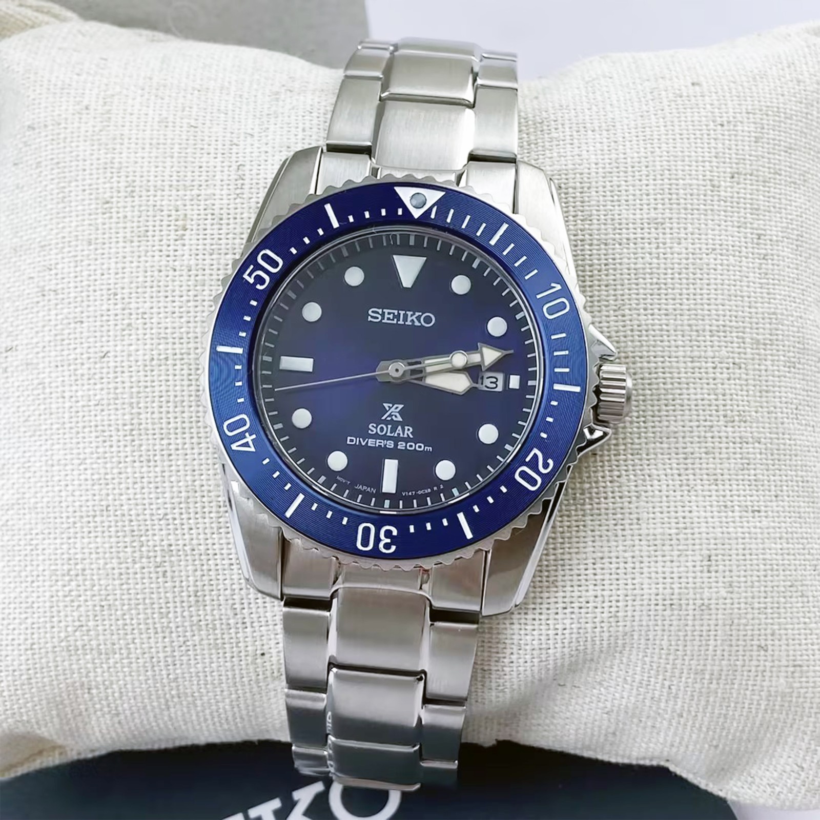 Seiko Prospex Sea Solar Power Blue Dial Men Stainless Steel SNE585 Watch 38.5mm