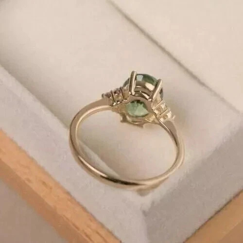 2Ct Oval Lab Created Alexandrite Solitaire Wedding Ring 14K Yellow Gold Plated