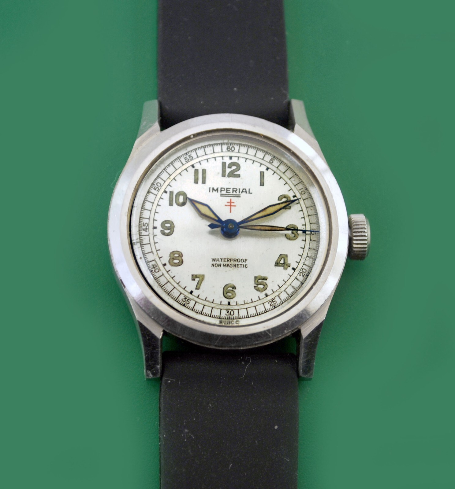 IMPERIAL Vintage 40’s WWII Military Type Men’s All Original Turtle Shell Watch