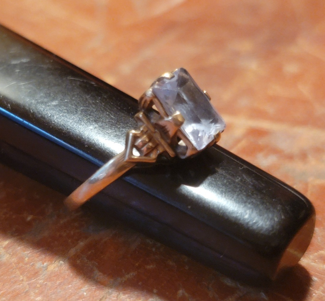 Vintage J.J. White 10K Gold Ring, 1930s-50s, Bridge Between Art Deco and MCM