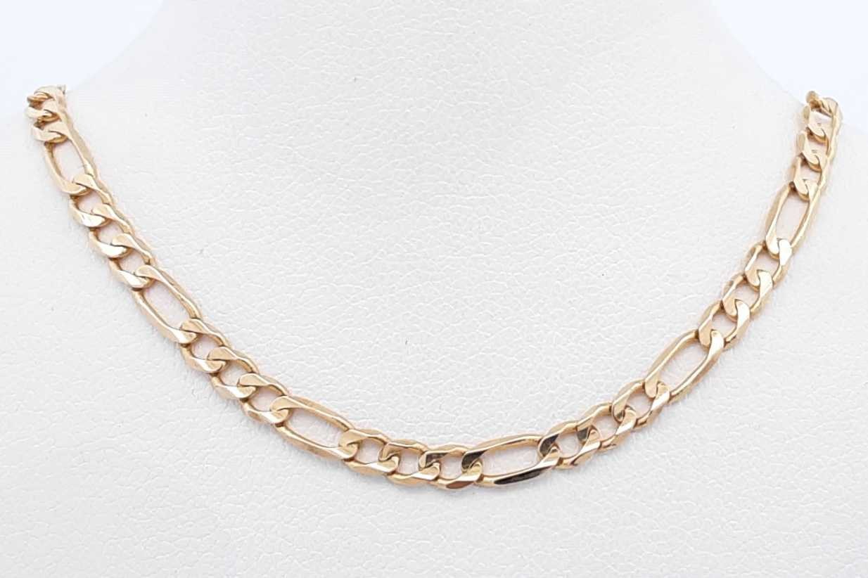 14k Yellow Gold Figaro Chain Necklace 8.7 Grams 22.5 Inch Eb0426irxde