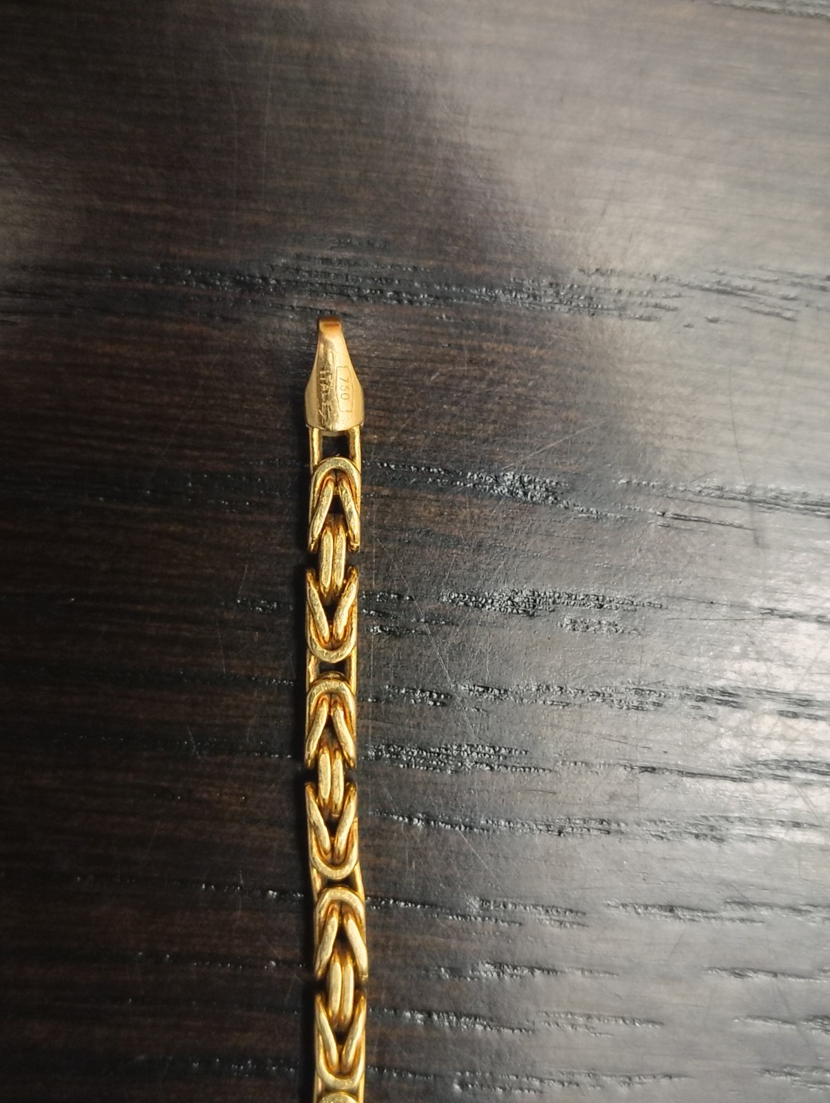 8 1/8″ 9.8g TECNIGOLD 18K YELLOW GOLD APPROX. 3MM SQUARE BYZANTINE BRACELET