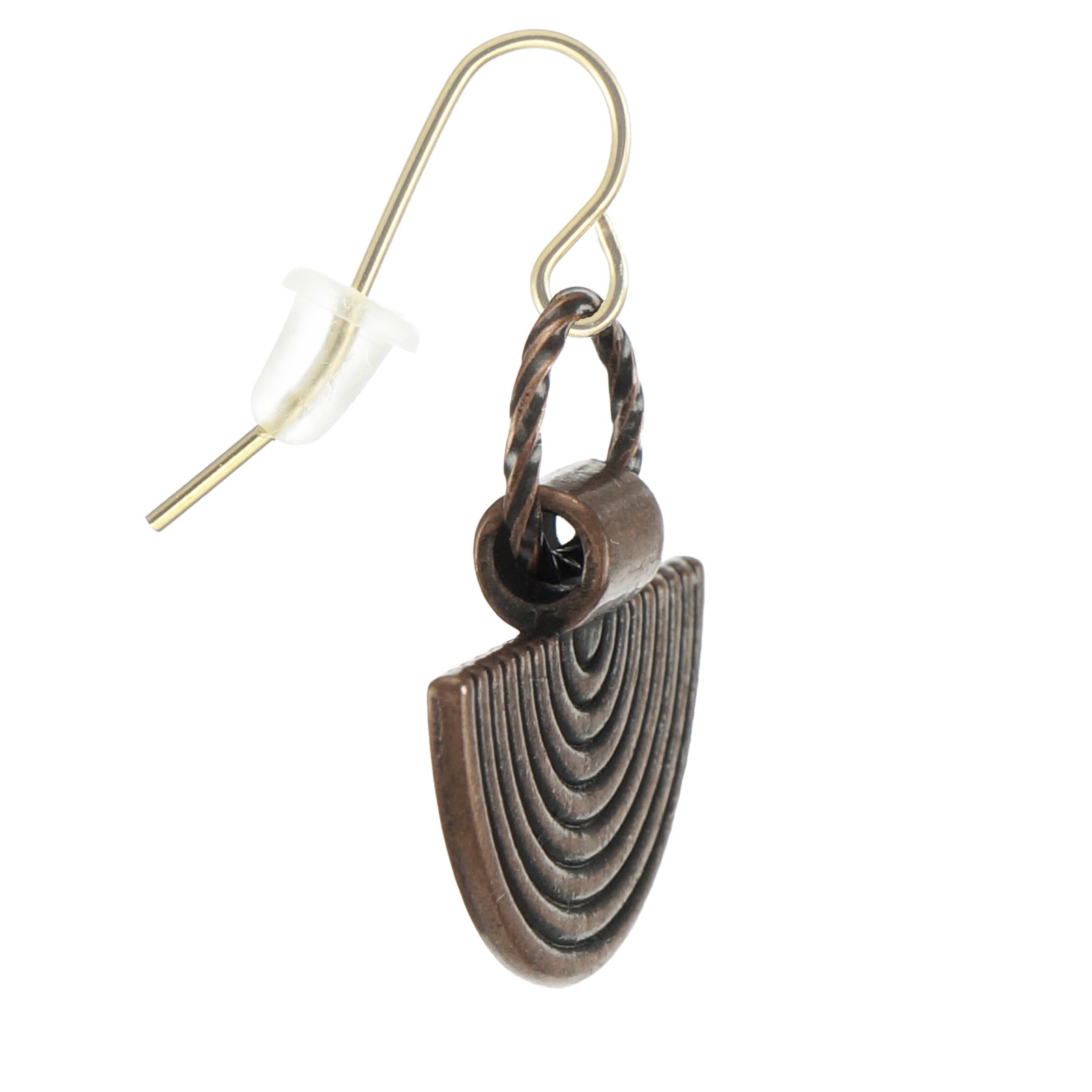Cute Copper Drop &Twisted Copper Ring Everyday Minimalist Earrings 18K Ear Wires