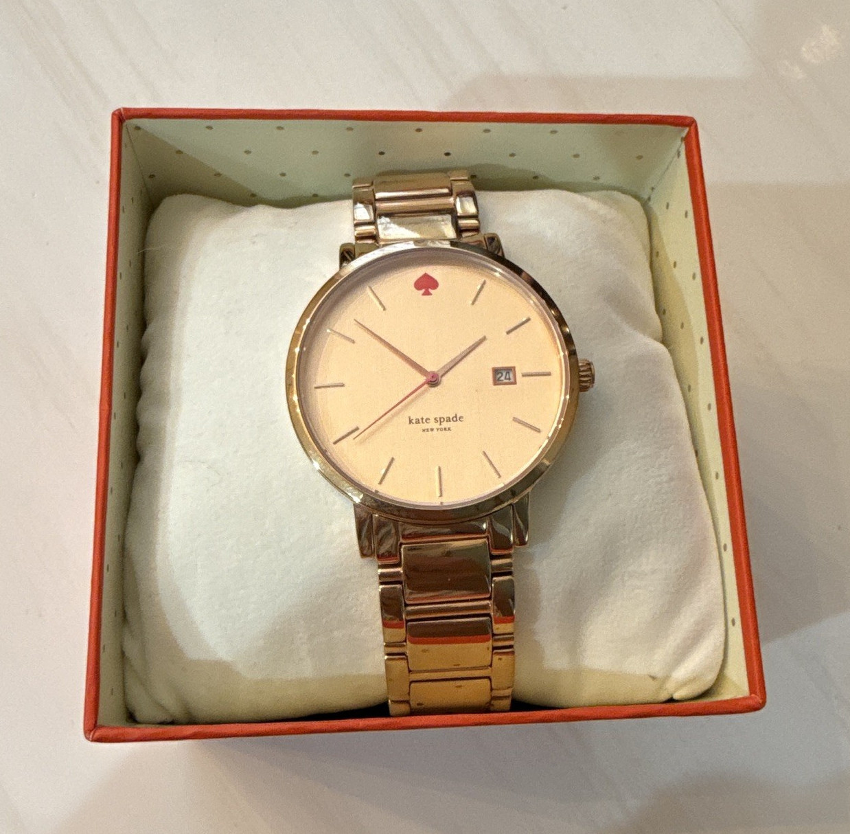 kate spade new york Ellie Rose Gold Tone Analog Quartz Date Bracelet Watch