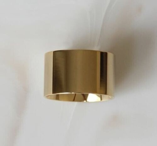 New Arrival Cigar Band Yellow Brass Wide Thick Handmade Making Jewelry Ring