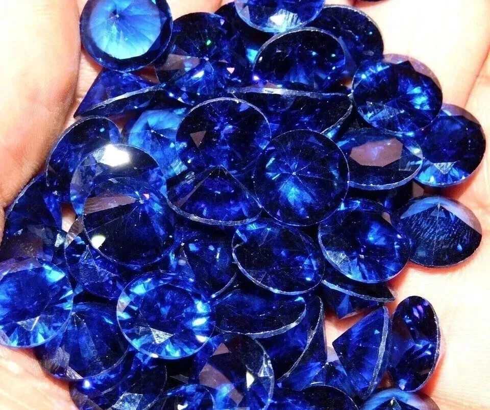 Natural 52 Pcs blue Zircon Round Cut 4 mm Cambodian Certified Gemstone Lot+ Gift